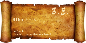 Bika Erik névjegykártya
